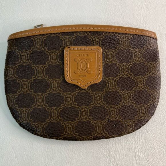Authentic Vintage Celine Macadamia Blason Coin Purse - Picture 1 of 7